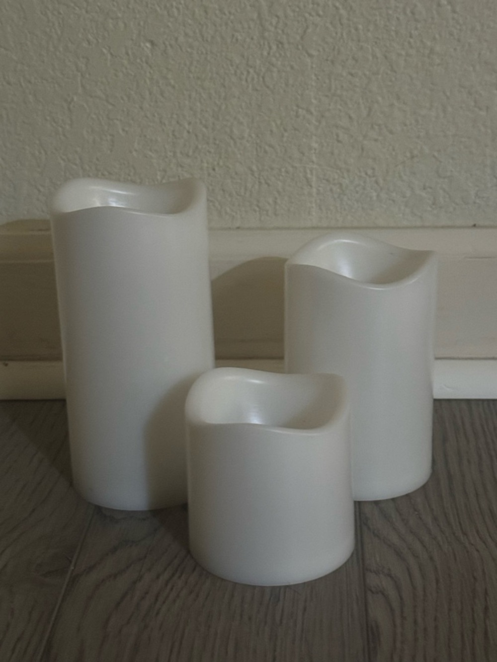 White LED Flameless Pillar Candle Set - 3-Pack